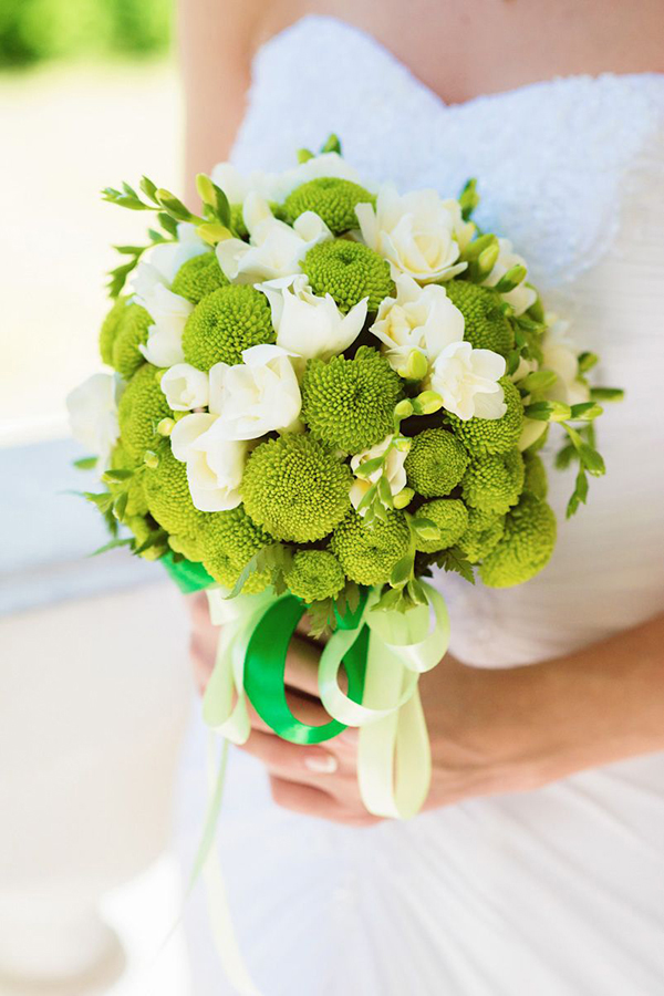 Зеленый букет невесты